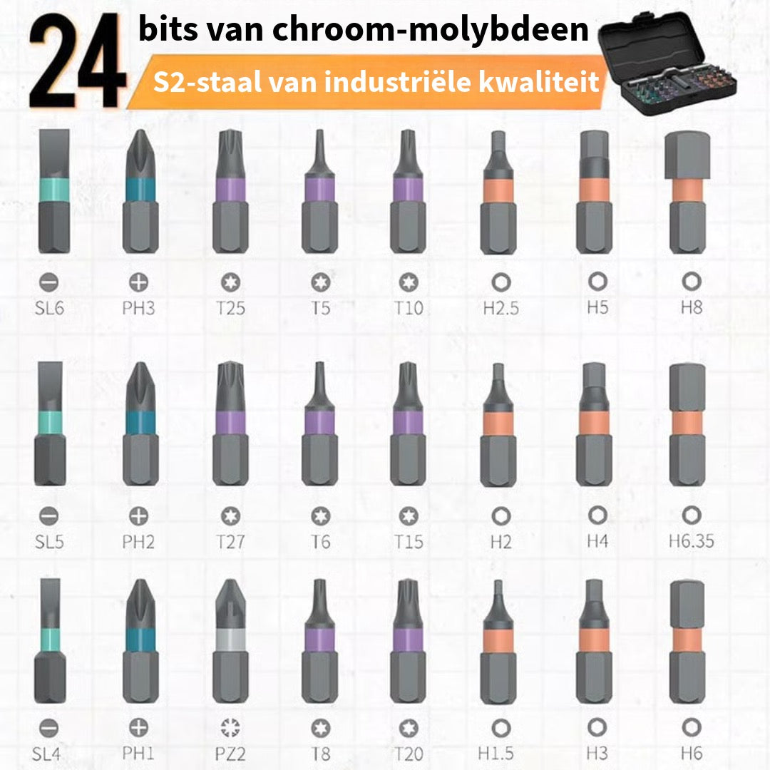 24-Iin-1 Schroevendraaier Set